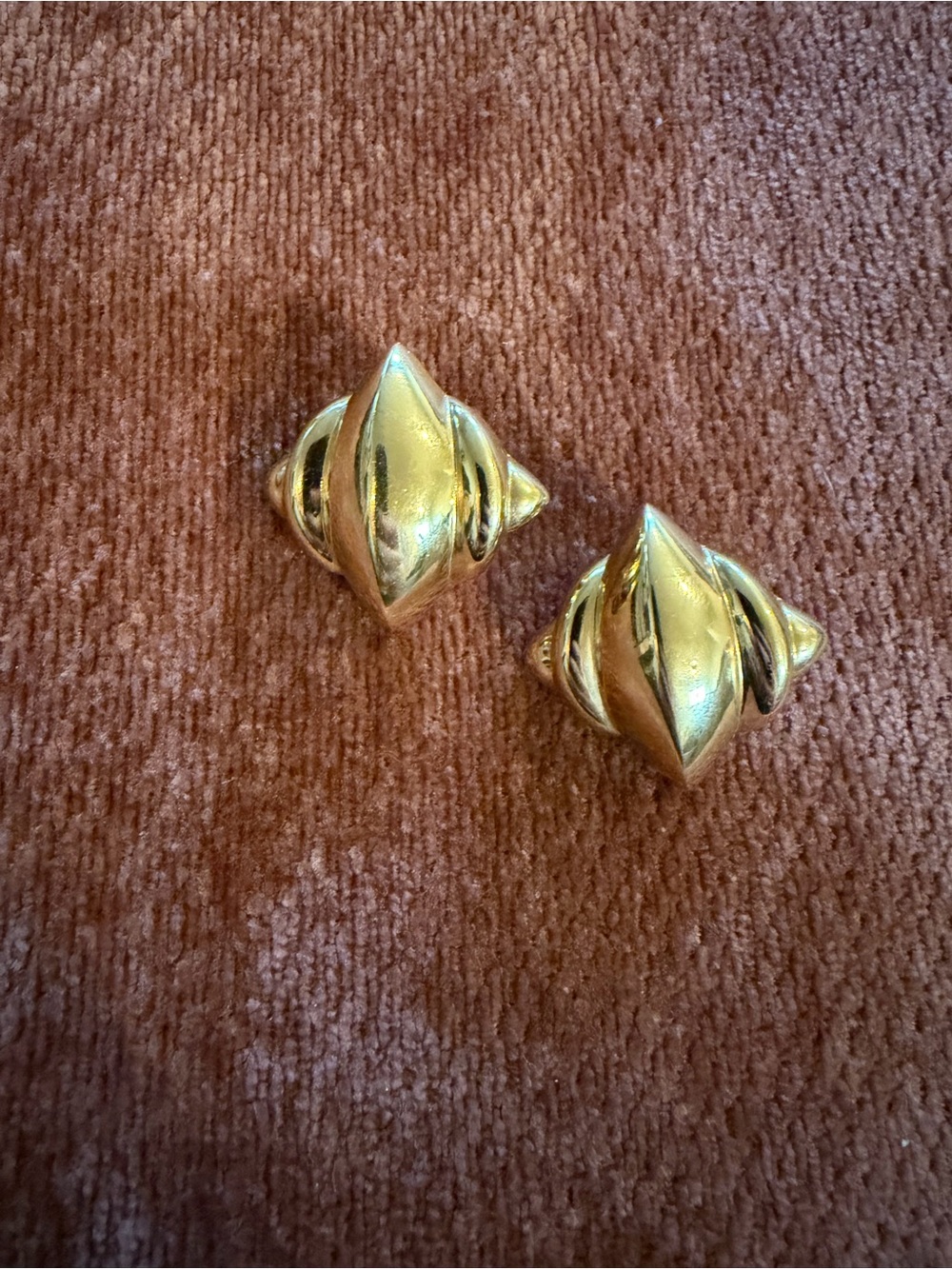 Yves Saint Laurent Gold Twisted Dome Clip Earrings